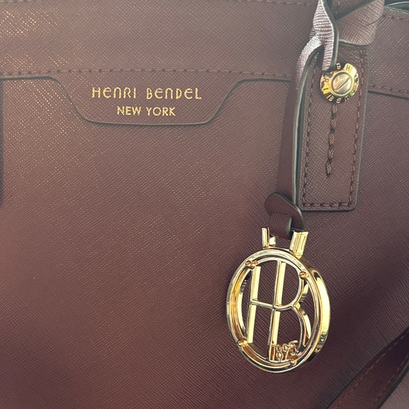 Henri Bendel Maroon Leather Satchel